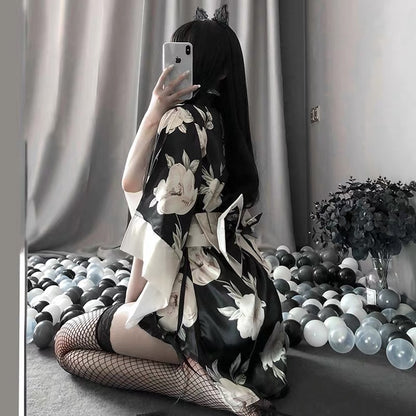 Japanese Kimono Bathrobe for Summer Pajamas
