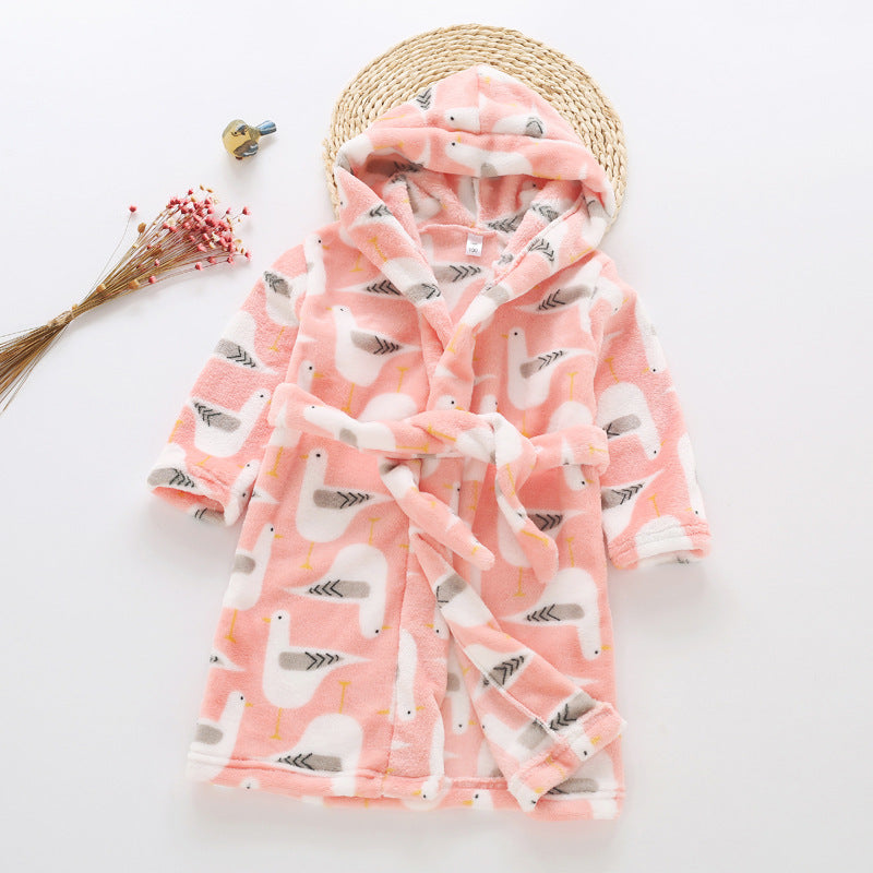 Children's Flannel Bathrobe and Loungewear Outfit