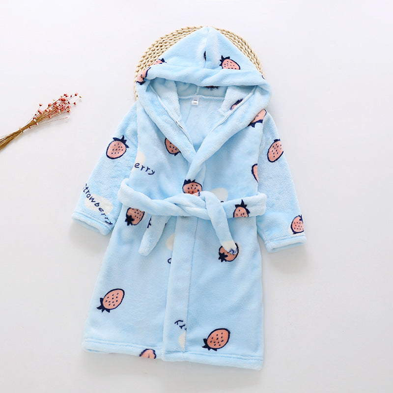 Children's Flannel Bathrobe and Loungewear Outfit