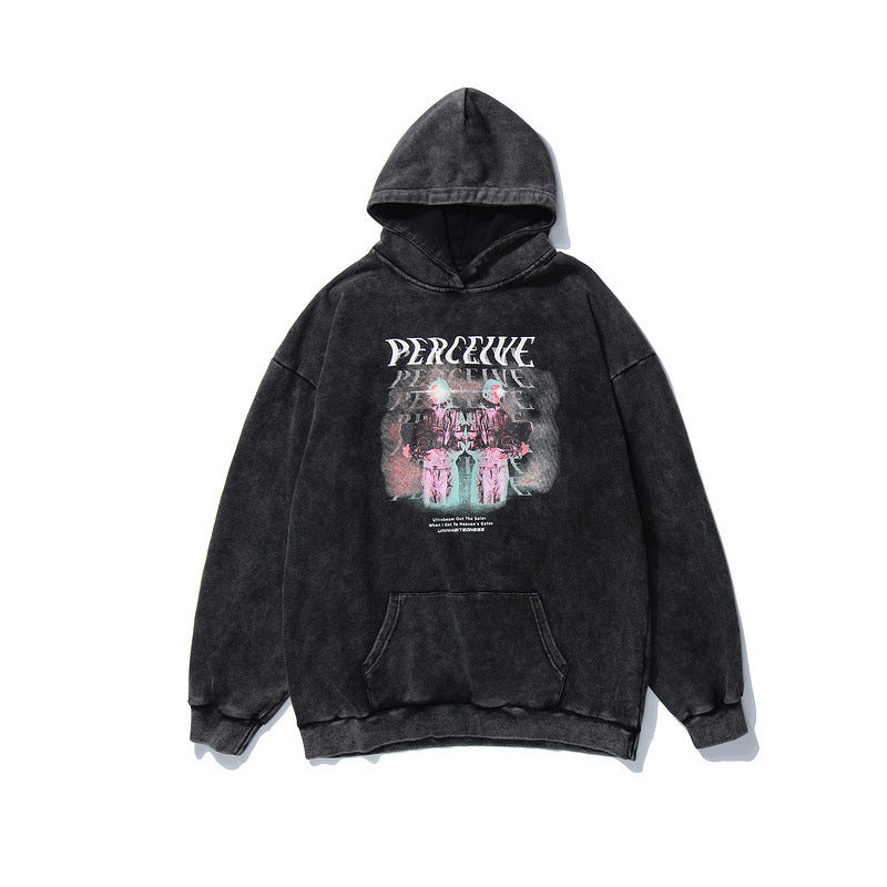 Vintage Washed Hoodie for Men - Hip Hop Casual Wear