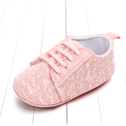 Lace-Up Flying Knit Baby Shoes for Spring and Autumn