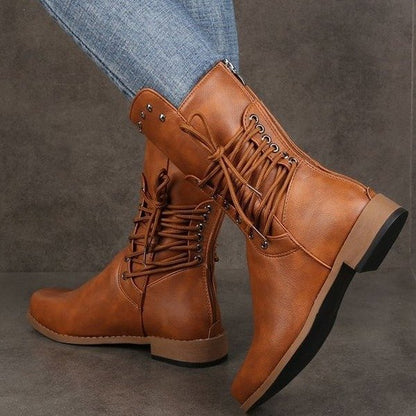 Medium Size Flat Rivet Martin Boots