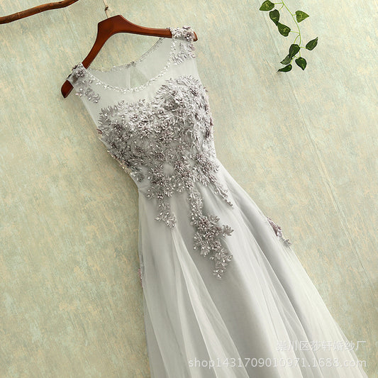 Gray Evening Gown for Parties and Formal Events
