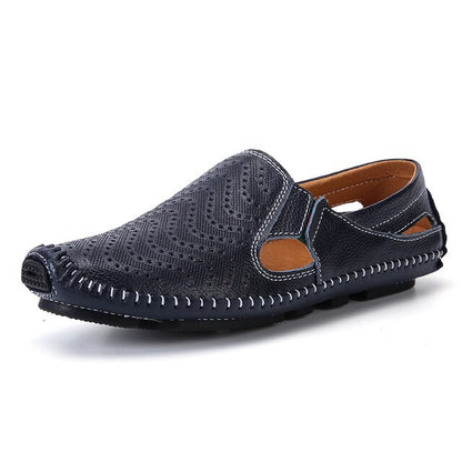 Genuine Leather Casual Men's Sandals - Summer Flat