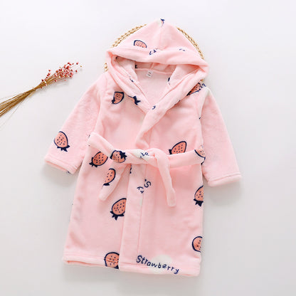 Children's Flannel Bathrobe and Loungewear Outfit