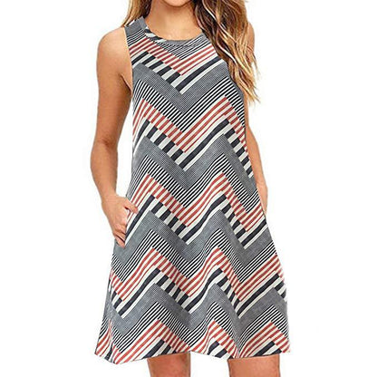 Sleeveless Relaxed Casual Back Zipper Dress