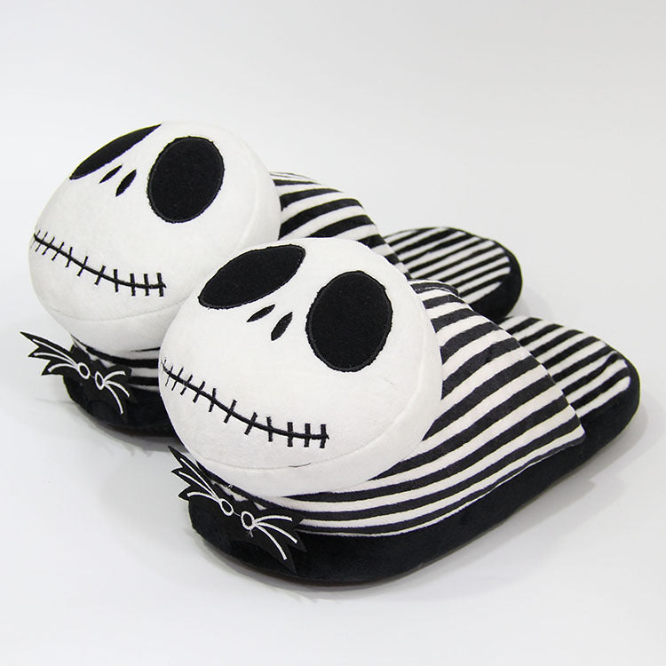 Christmas Pumpkin Prince Skull Monster Plush Slippers