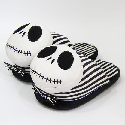 Christmas Pumpkin Prince Skull Monster Plush Slippers