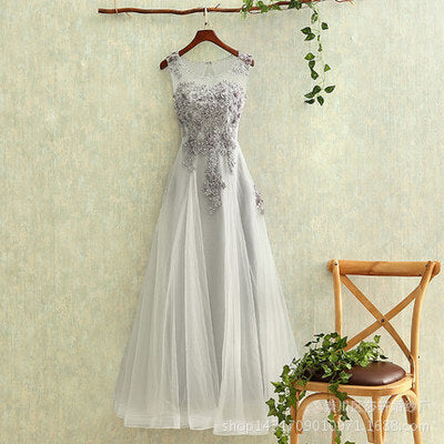Gray Evening Gown for Parties and Formal Events