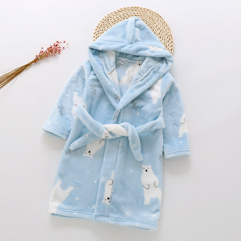 Children's Flannel Bathrobe and Loungewear Outfit
