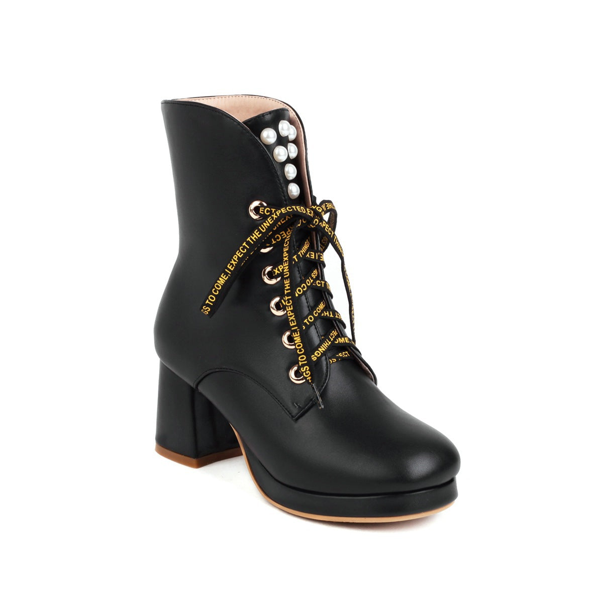 Women's High-Heeled Thick-Soled Martin Boots for Fall/Winter