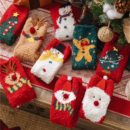 Cozy Cute Coral Fleece Plush Sleep Socks