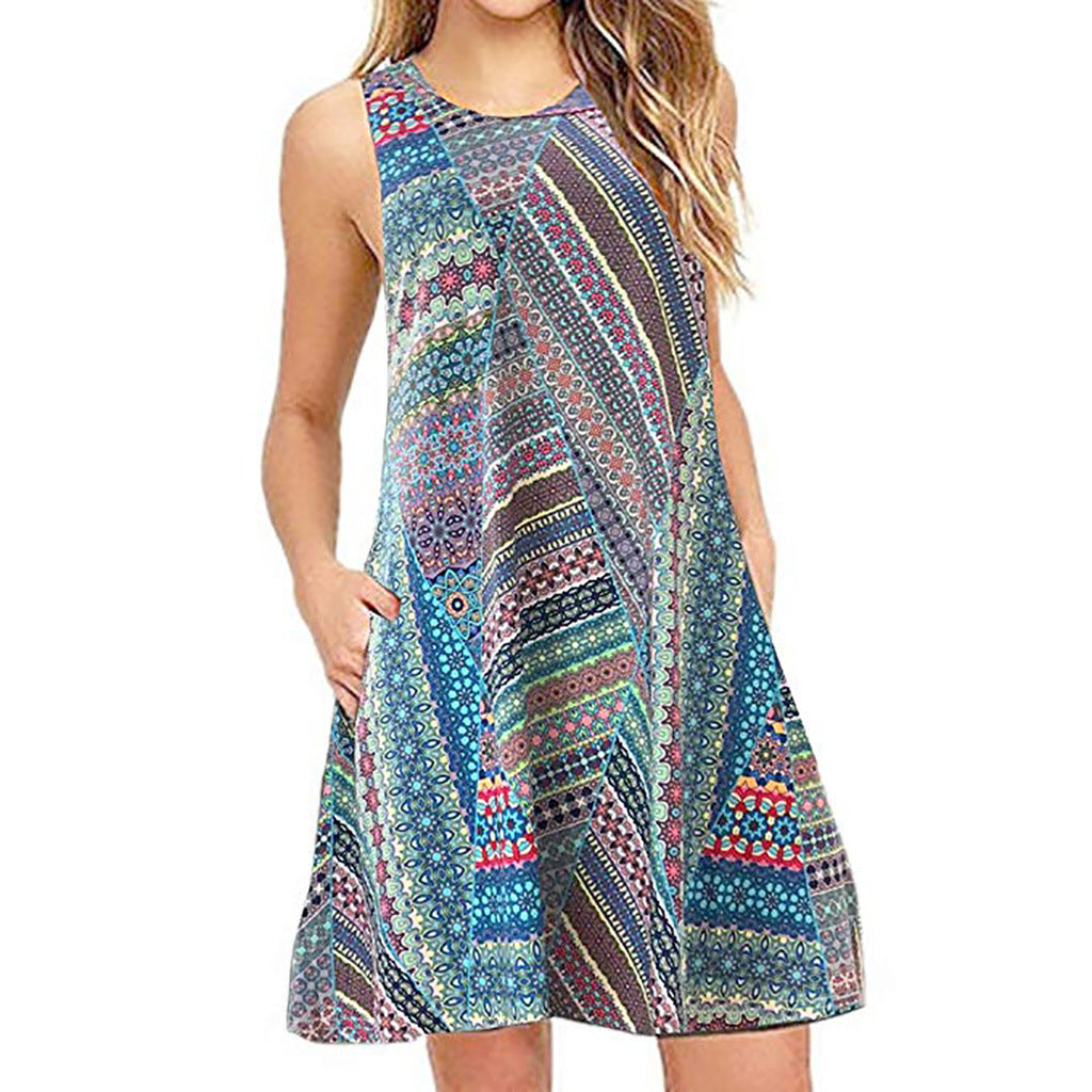 Sleeveless Relaxed Casual Back Zipper Dress