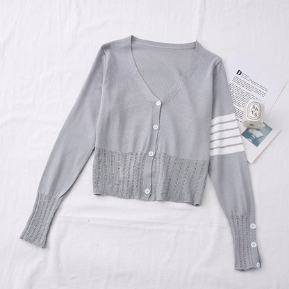 2020 Autumn Fashion V-Neck Button Long Sleeve Cardigan