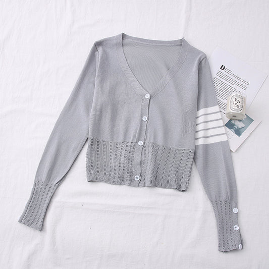 2020 Autumn Fashion V-Neck Button Long Sleeve Cardigan