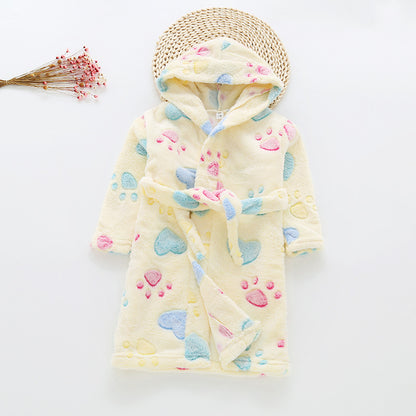 Children's Flannel Bathrobe and Loungewear Outfit