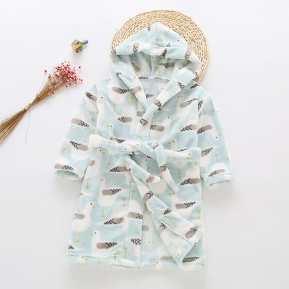 Children's Flannel Bathrobe and Loungewear Outfit