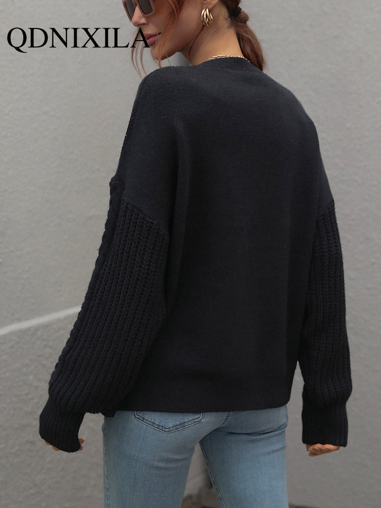 Women's Vintage Knitted Green Wool Sweater