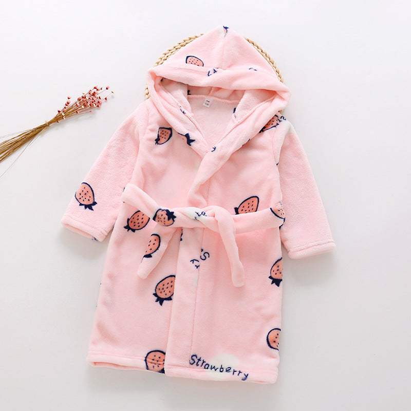 Children's Flannel Bathrobe and Loungewear Outfit