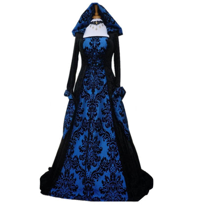 2019 Vintage Style Long Sleeve Hooded Dress