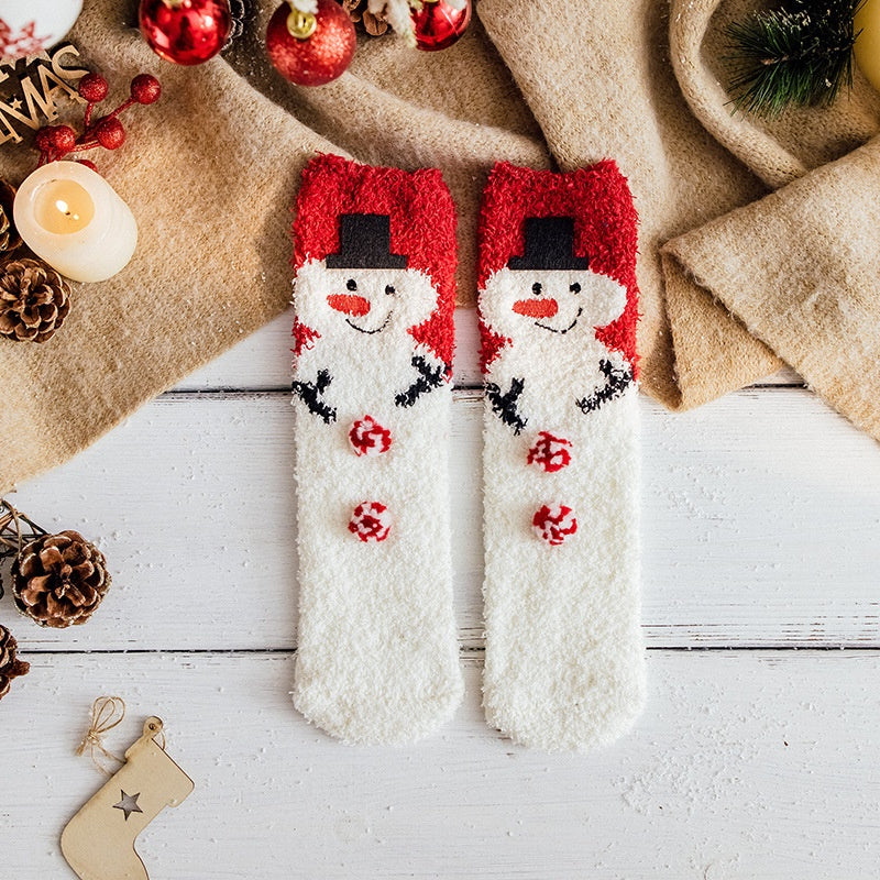 Cozy Cute Coral Fleece Plush Sleep Socks