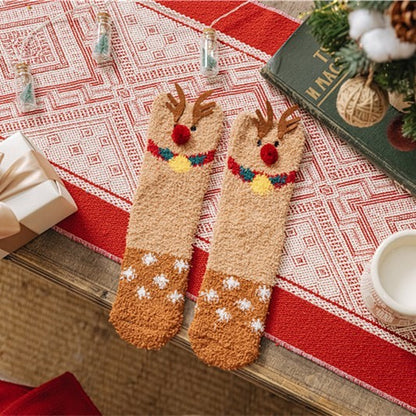 Cozy Cute Coral Fleece Plush Sleep Socks