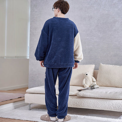 Men's Thickened Plush Winter Home Suit for Autumn/Winter