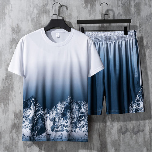Casual Short-Sleeved Fitness Running Outfit