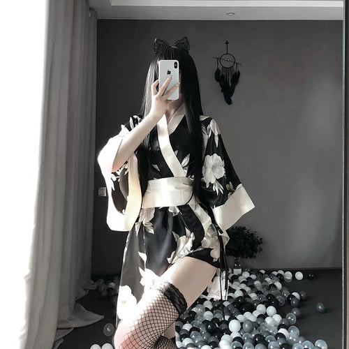 Japanese Kimono Bathrobe for Summer Pajamas