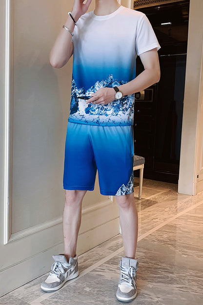 Casual Short-Sleeved Fitness Running Outfit