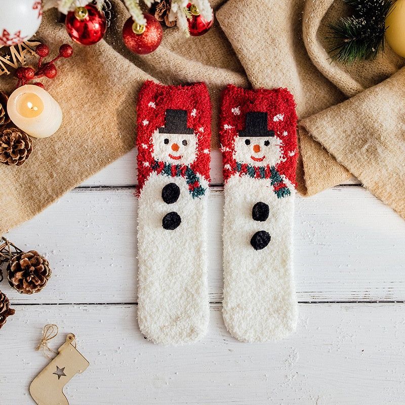 Cozy Cute Coral Fleece Plush Sleep Socks