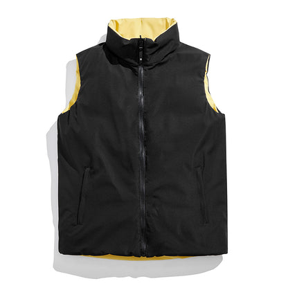 Lightweight Double-Sided Fashion Vest with Standing Collar