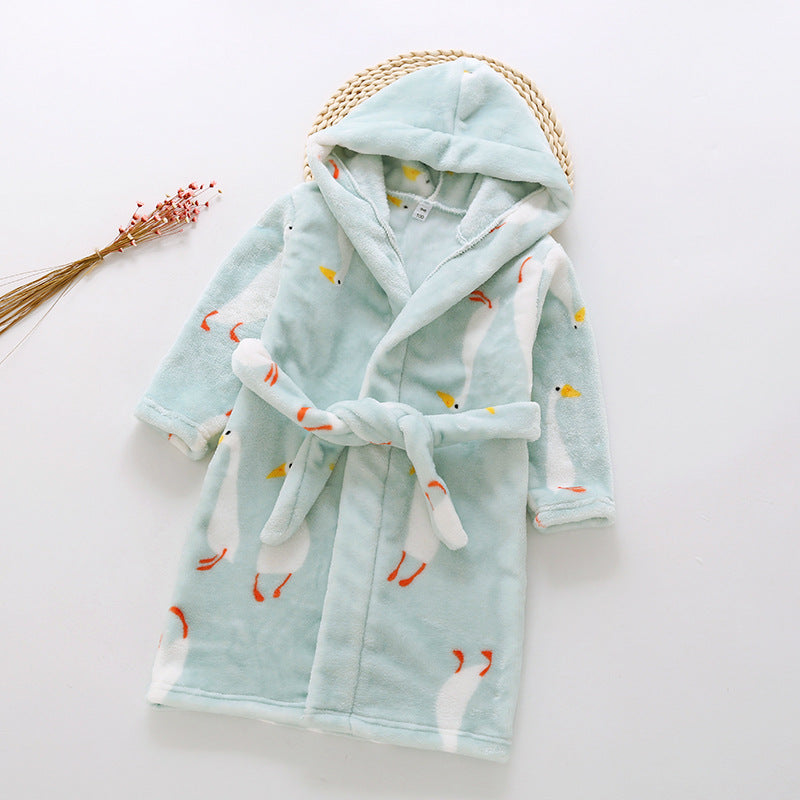 Children's Flannel Bathrobe and Loungewear Outfit