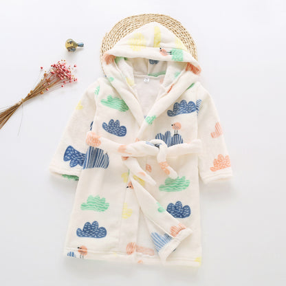 Children's Flannel Bathrobe and Loungewear Outfit