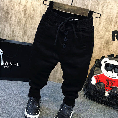 Boys' Thickened Fleece Denim Pants for Kids