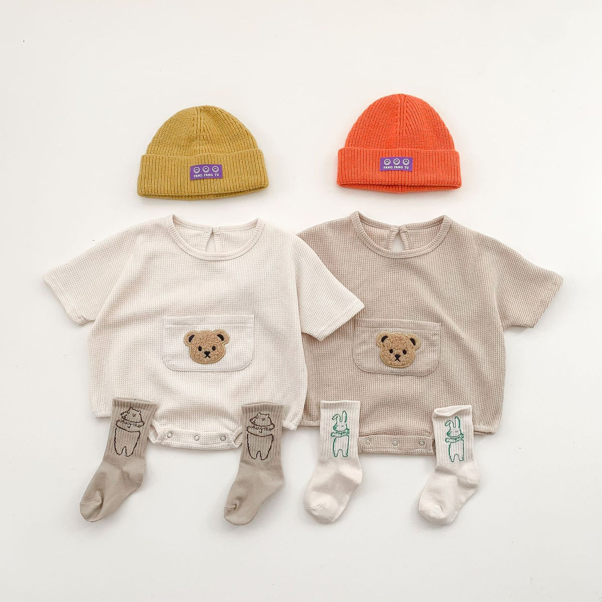 Summer Baby Bat Sleeve Romper Outfit