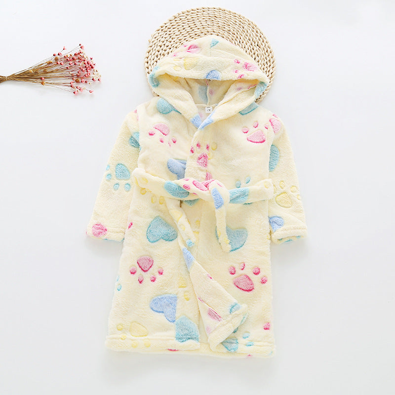 Children's Flannel Bathrobe and Loungewear Outfit