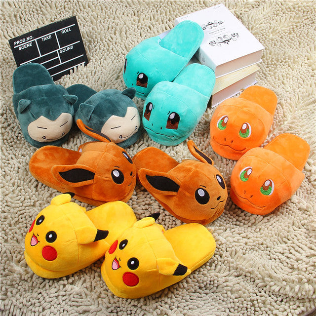 Pokémon Snorlax and Pikachu Plush Indoor Slippers