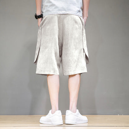 Men's Plus Size Casual Loose Linen Five-Point Shorts