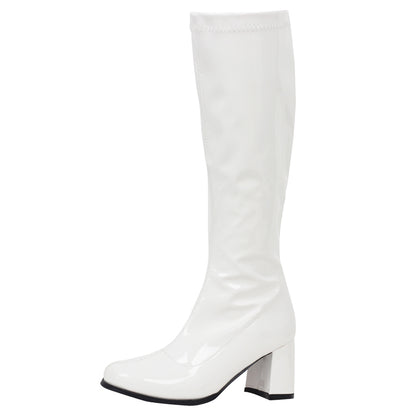Thick-Heeled Patent Leather Martin Boots (9cm Heel)