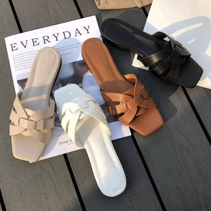 Women's Open Toe Flat Casual Beach Sandals Slippers