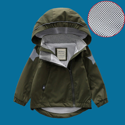Kids' Spring Autumn Jacket, Windproof and Waterproof