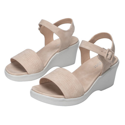 Women's Thick Bottom Wedge Sandals with Ankle Buckle