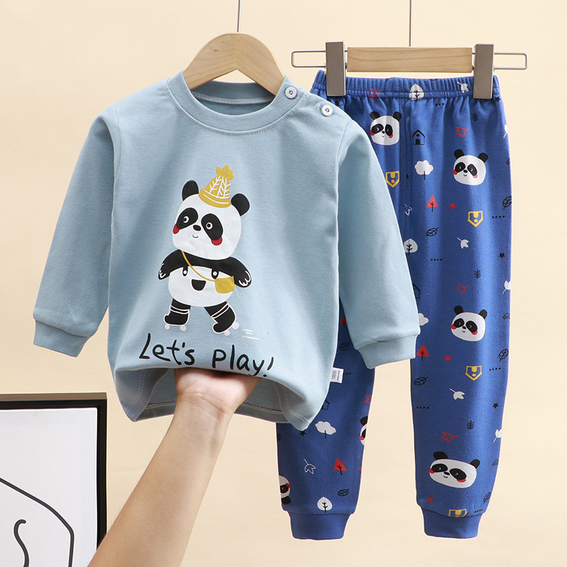 Kids' High Waist Cotton Cartoon Thermal Underwear Set