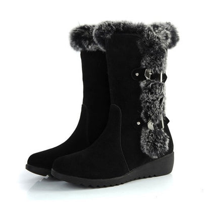 Fleece Lined Winter Snow Boots for Women, Fashionable