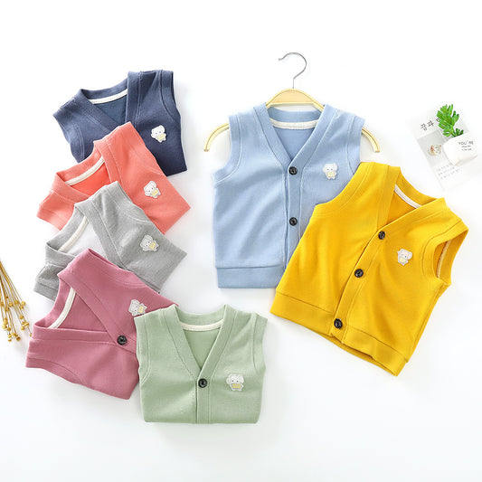 2024 Spring Autumn Kids Cotton Vest for Boys and Girls