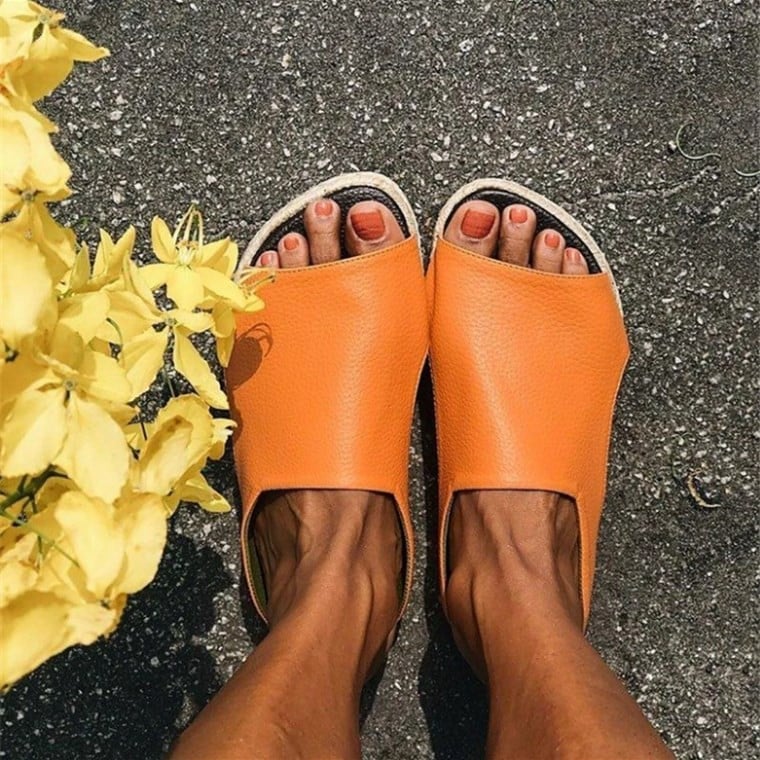Women's Large Fish Mouth Flat Sandals and Slippers