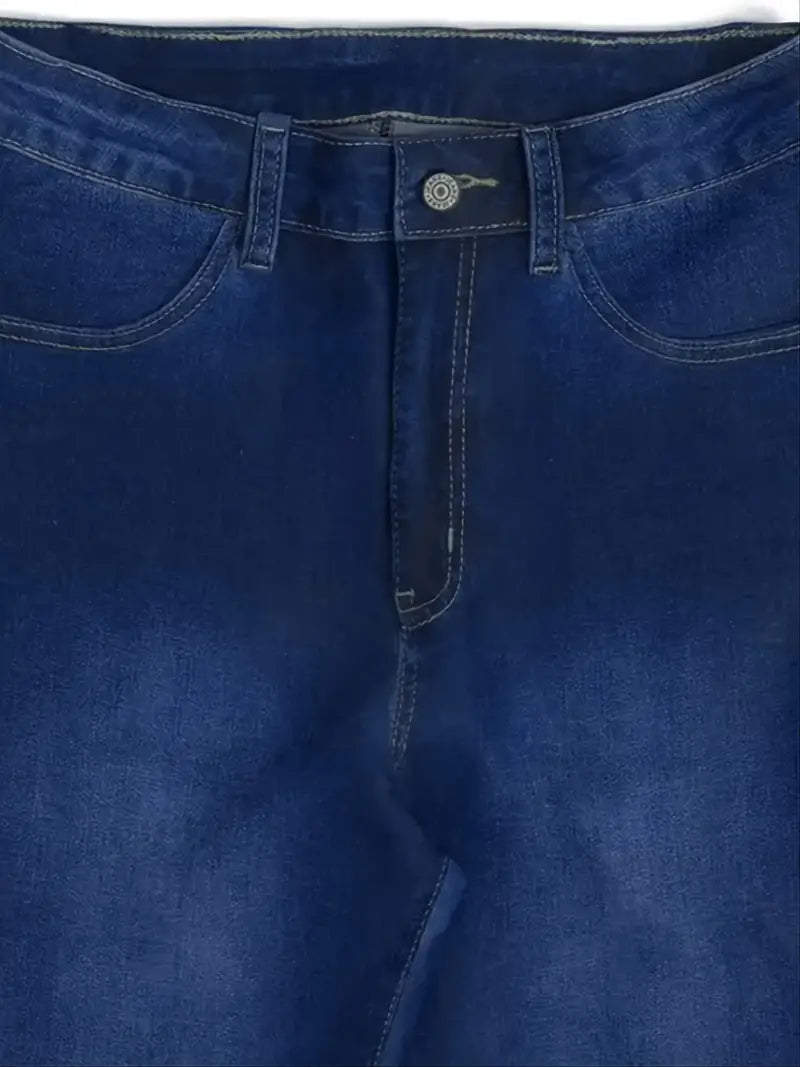 Washed Blue High Rise Stretch Skinny Denim Pants