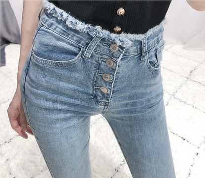 High-Waisted Chain Tassel Flare Pants