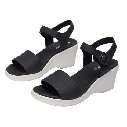 Women's Thick Bottom Wedge Sandals with Ankle Buckle